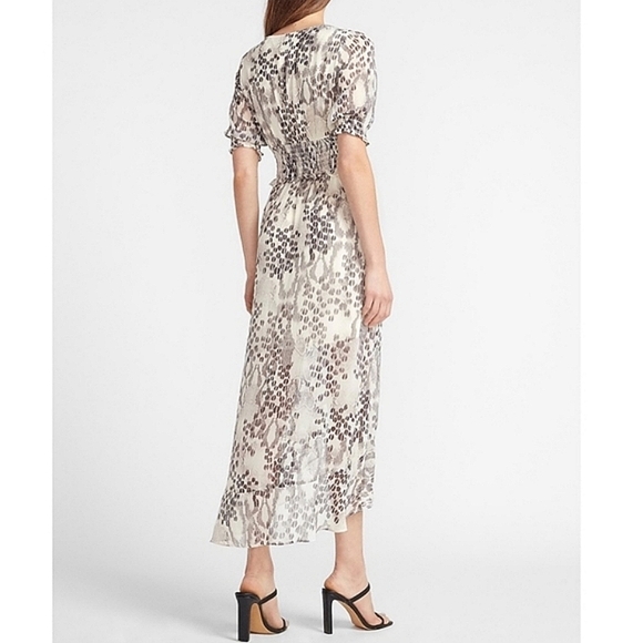 🆕️ EXPRESS Animal Print Asymmetrical High-Low Ruffle Midi Dress SIZE: S - Picture 12 of 12